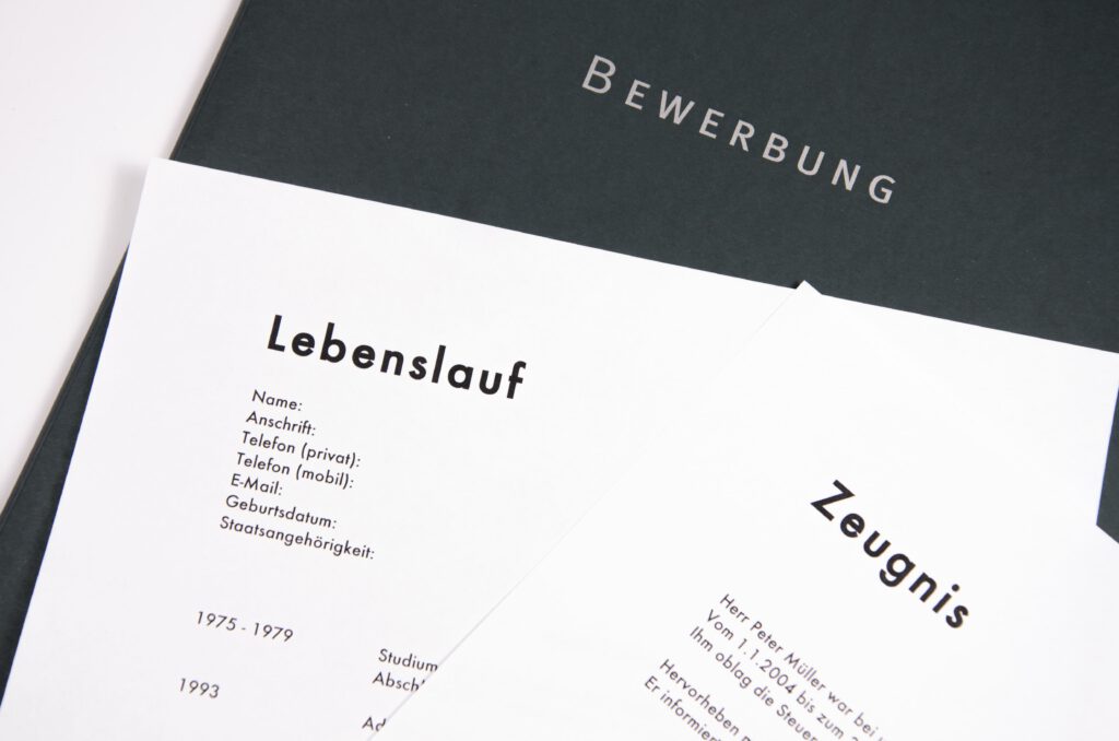 Bildausschnitt von einem perfekten Lebenslauf