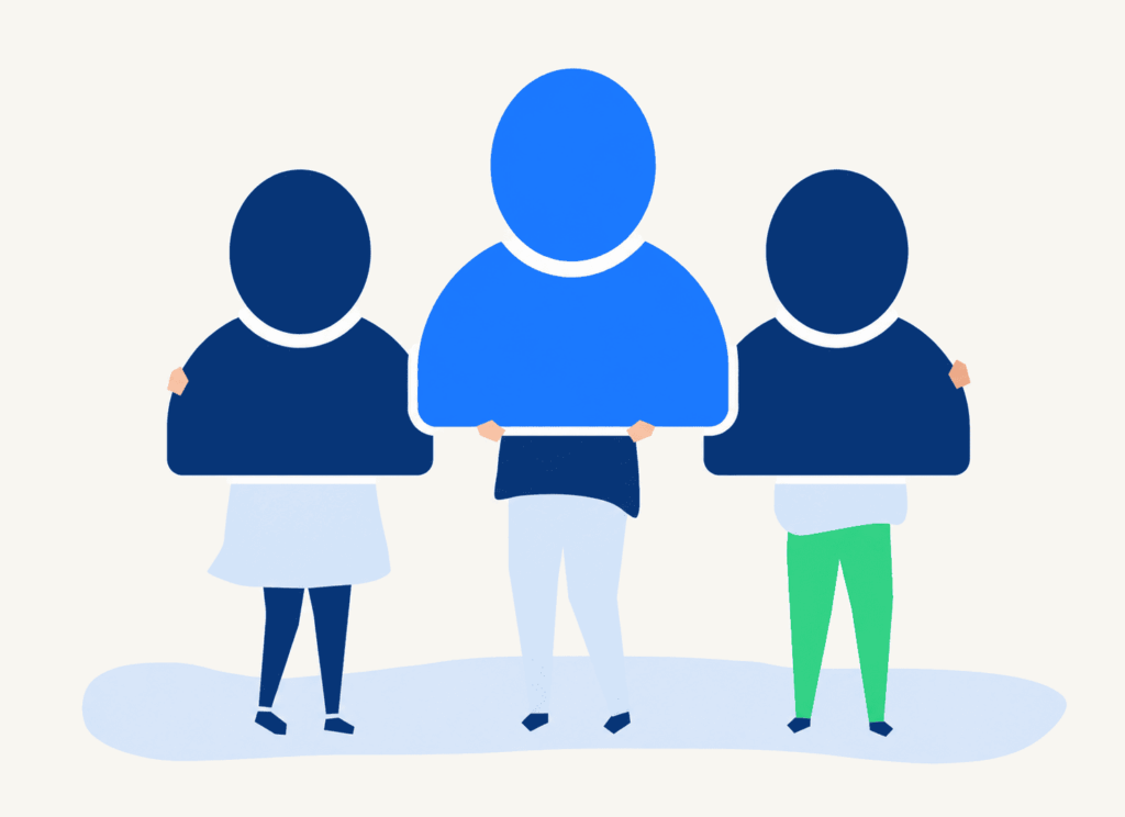 Blogbeitrag Zeitarbeit. Grafik mit Menschen zu sehen